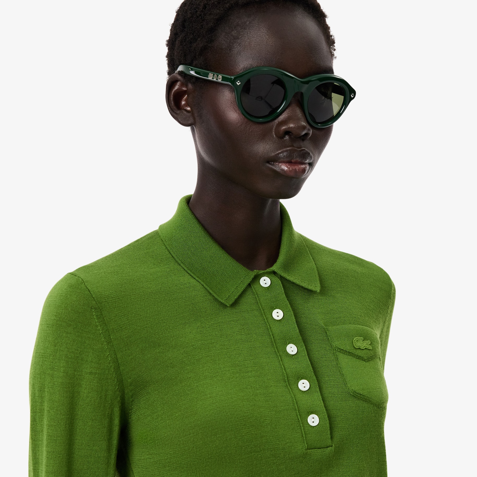 Sweater Wol Merino Kerah Polo Runway image number 1