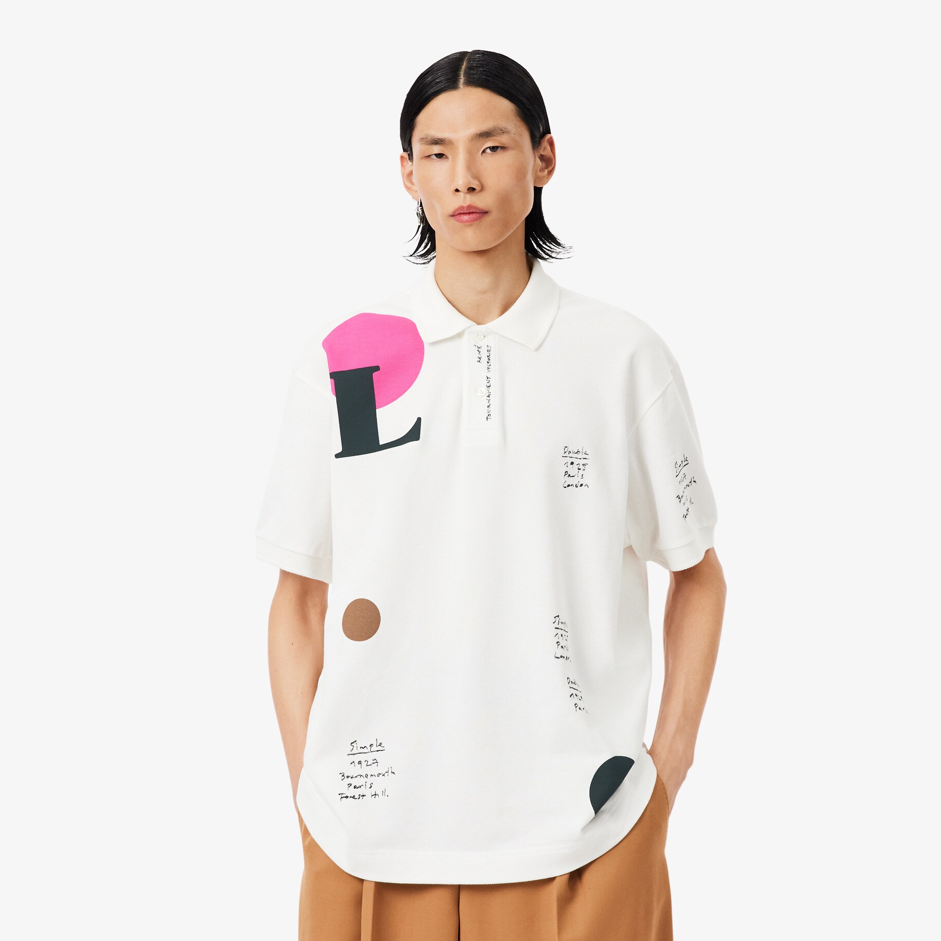 Kaos Polo Graphic Piqu&eacute; Loose Fit Runway image number 0