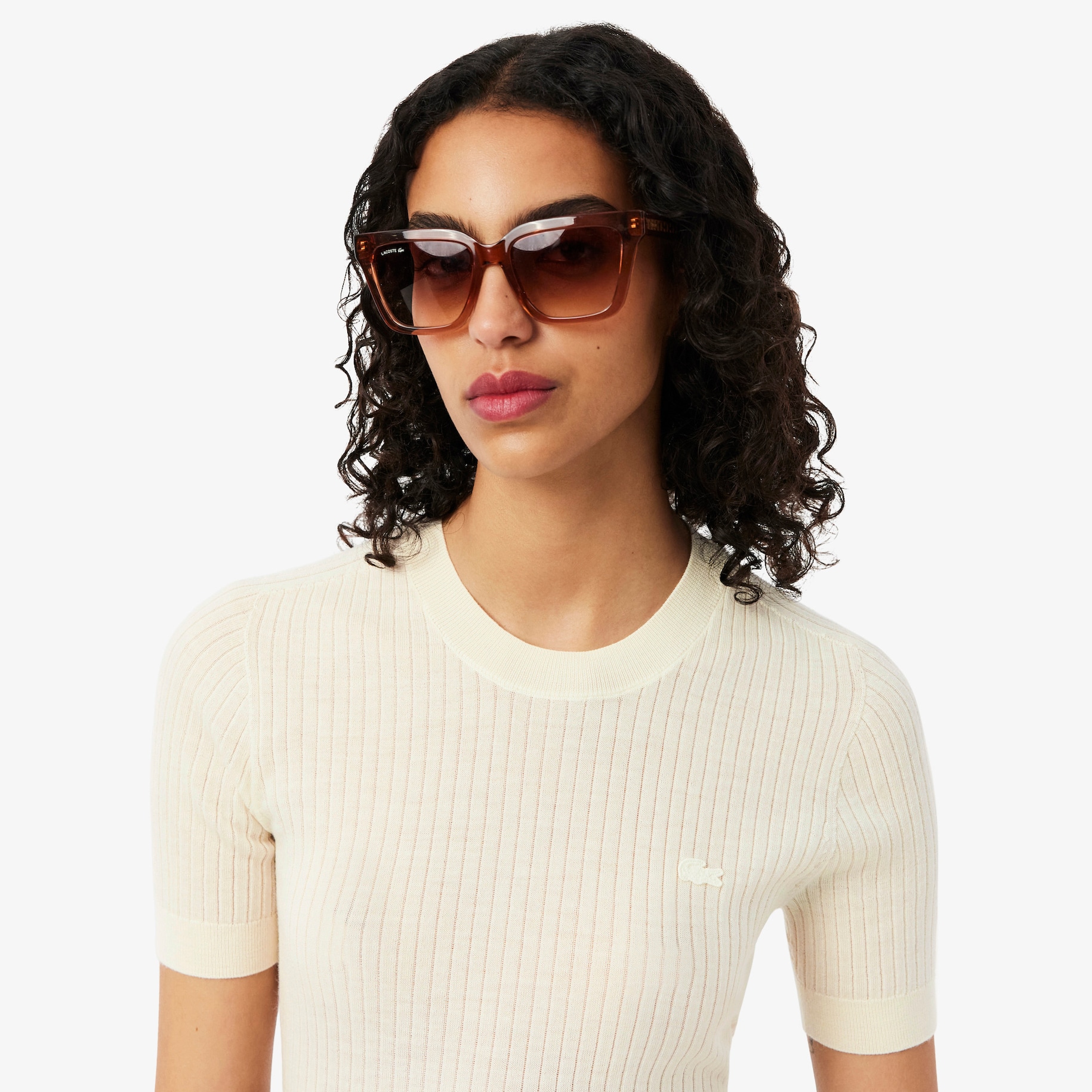 Sweater Merino Wool Rib Knit Lengan Pendek image number 1