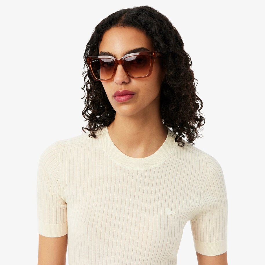 Sweater Merino Wool Rib Knit Lengan Pendek image number 1