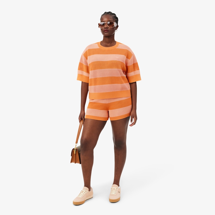 Celana Pendek Striped Mesh Knit image number 8