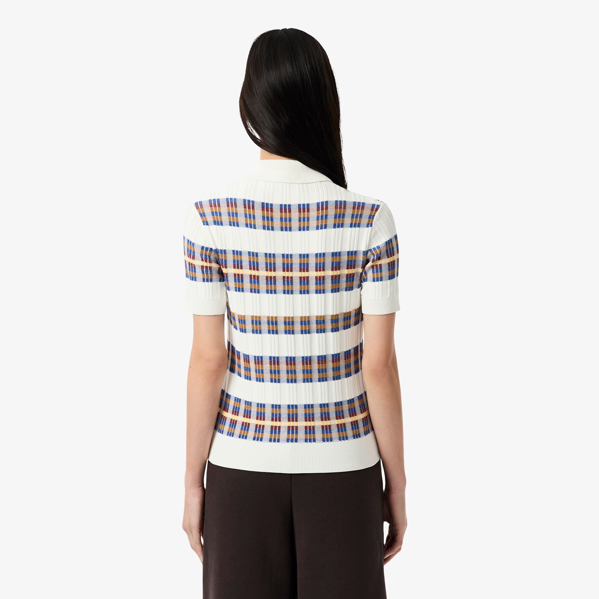 Ribbed Knit Polo Collar Sweater image number 2