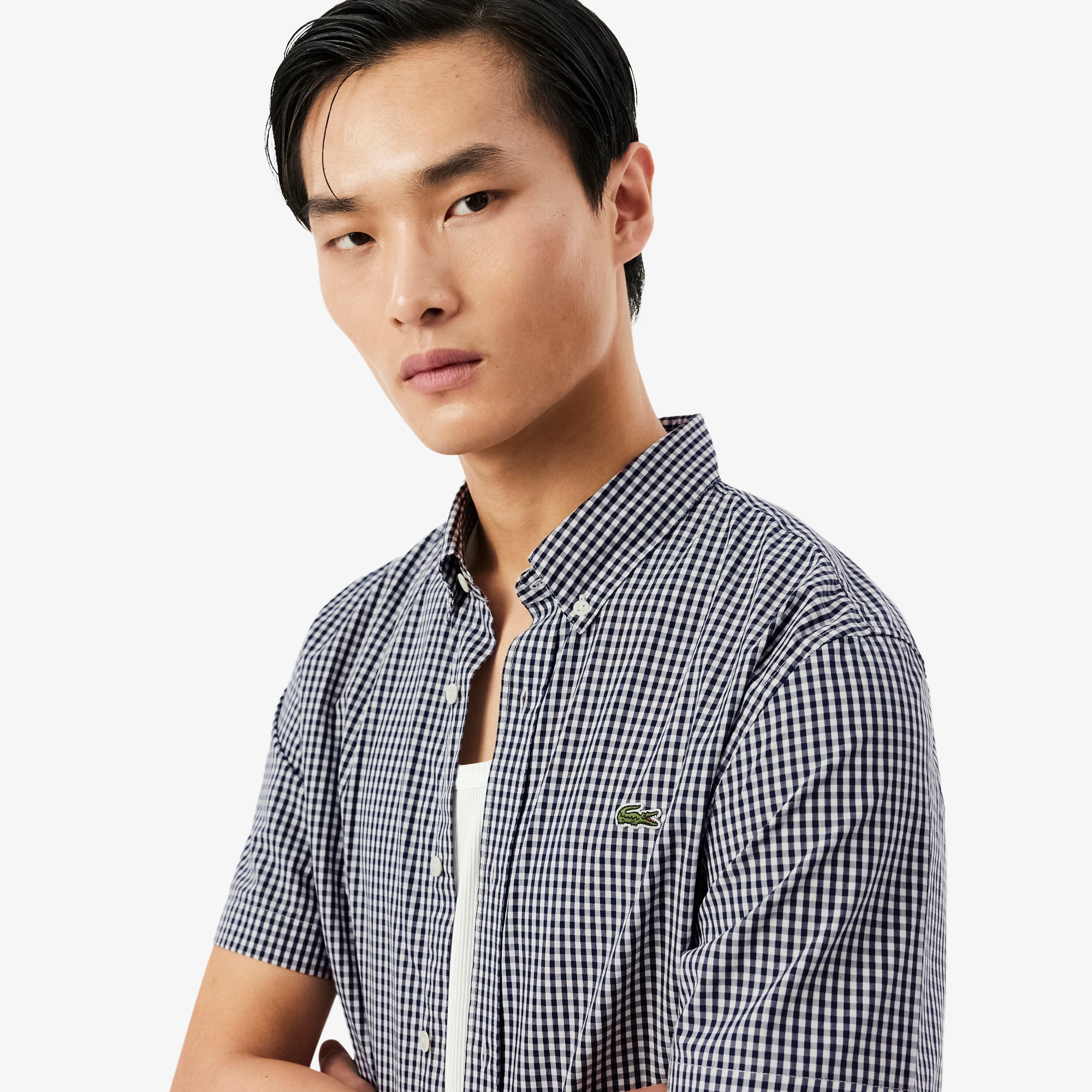 Kemeja Pria Regular Fit Plaid Lengan Pendek image number 1