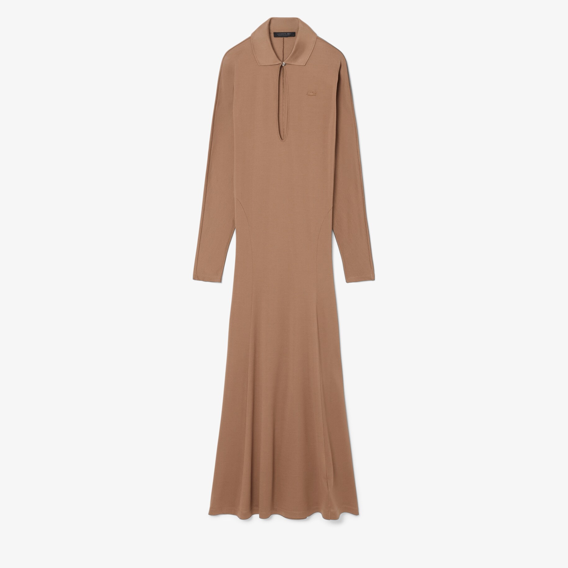 Gaun Maxi Sutra Kerah Polo Runway image number 3
