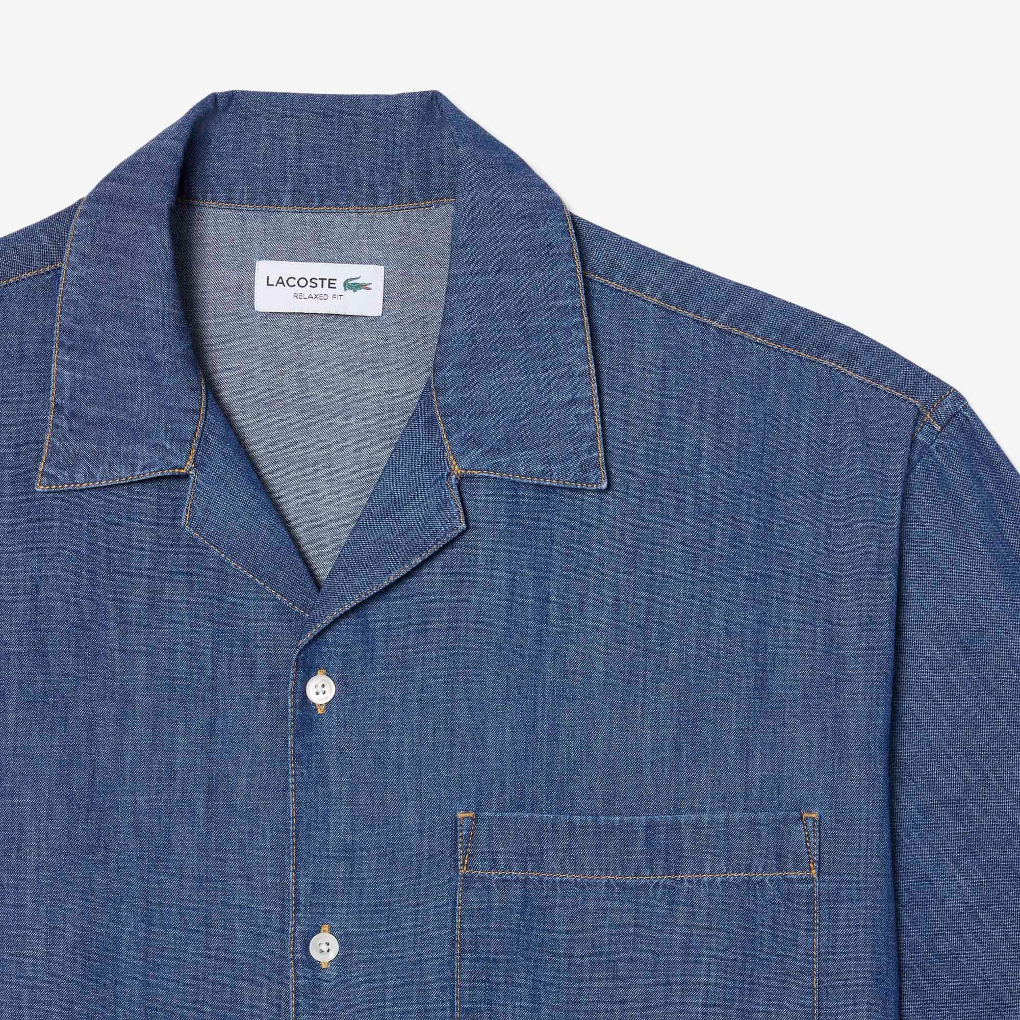 Kemeja Denim Relaxid Fit Open Neck image number 4