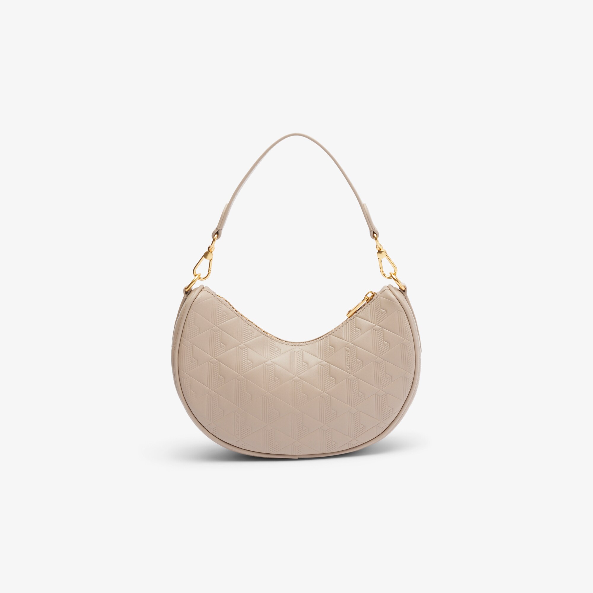 LACOSTE ● Maheki Moon Bag Black【 残りわずか】 Women's Maheki Embossed Leather Half Moon Bag - Bags - New