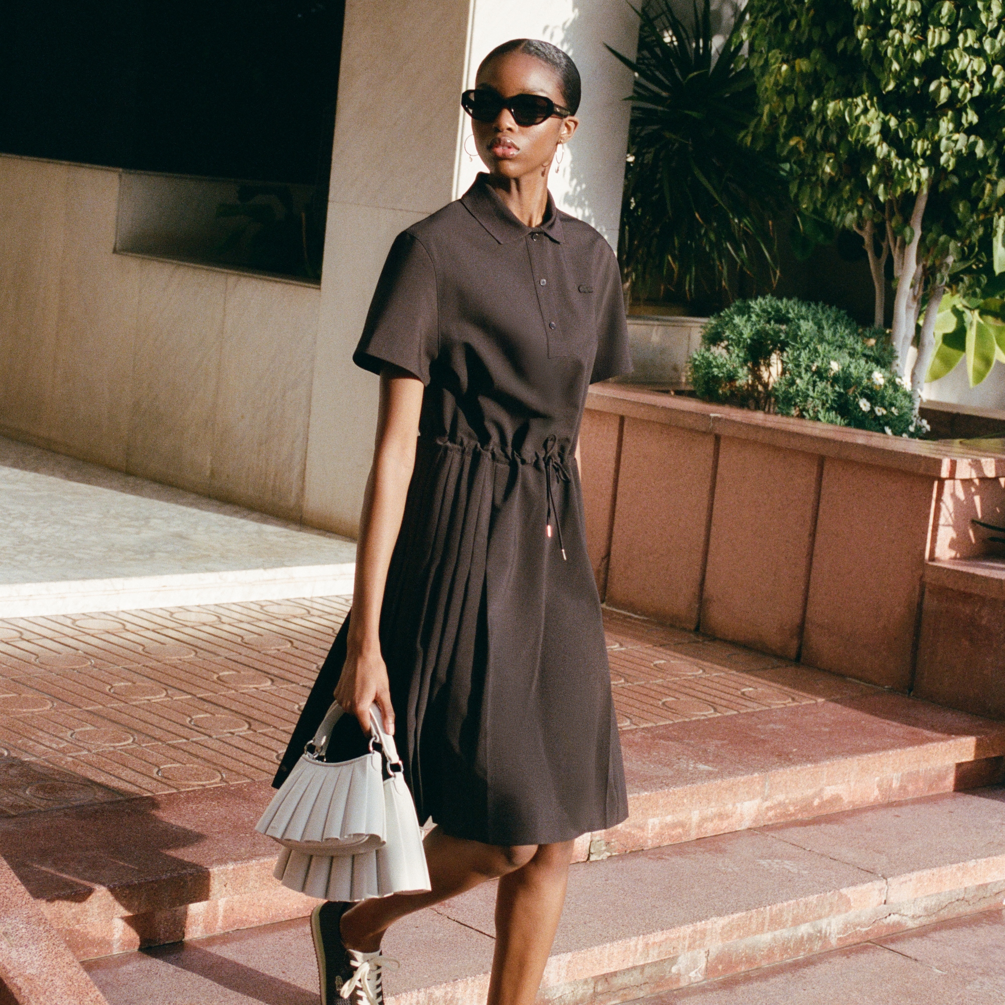 Polo Dress Wool Blend Pleated image number 3