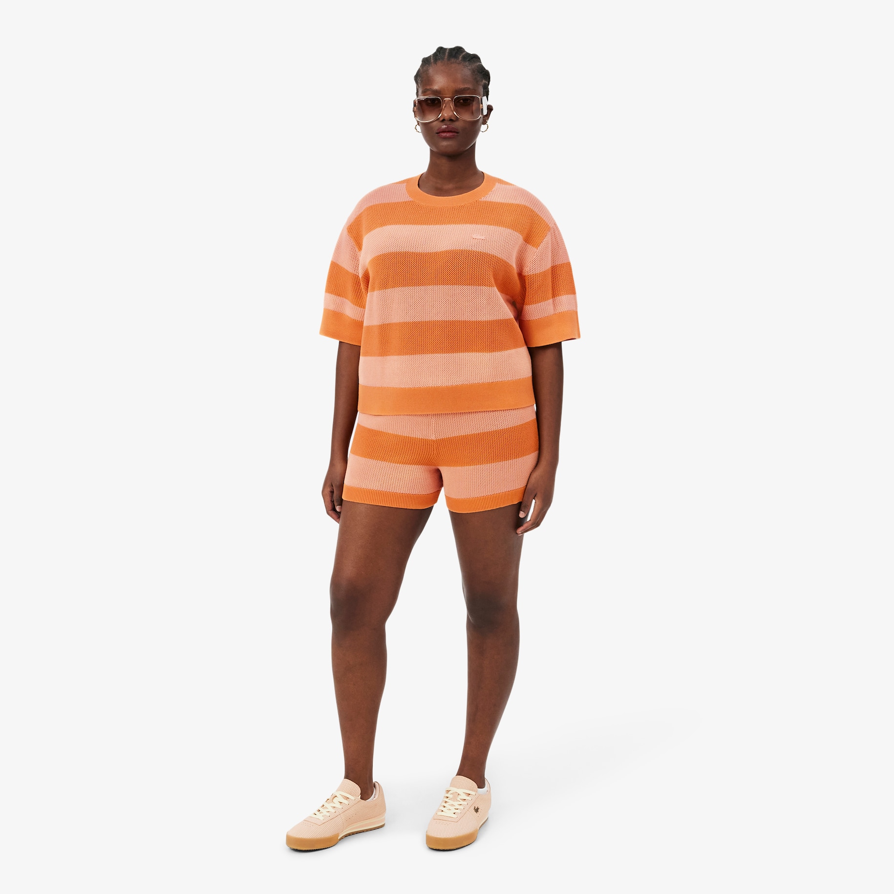 Celana Pendek Striped Mesh Knit image number 7