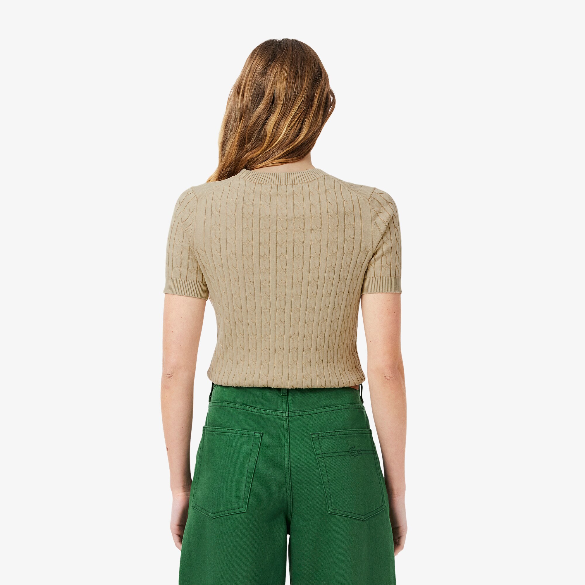 Washed Effect Cable Knit Sweater image number 2