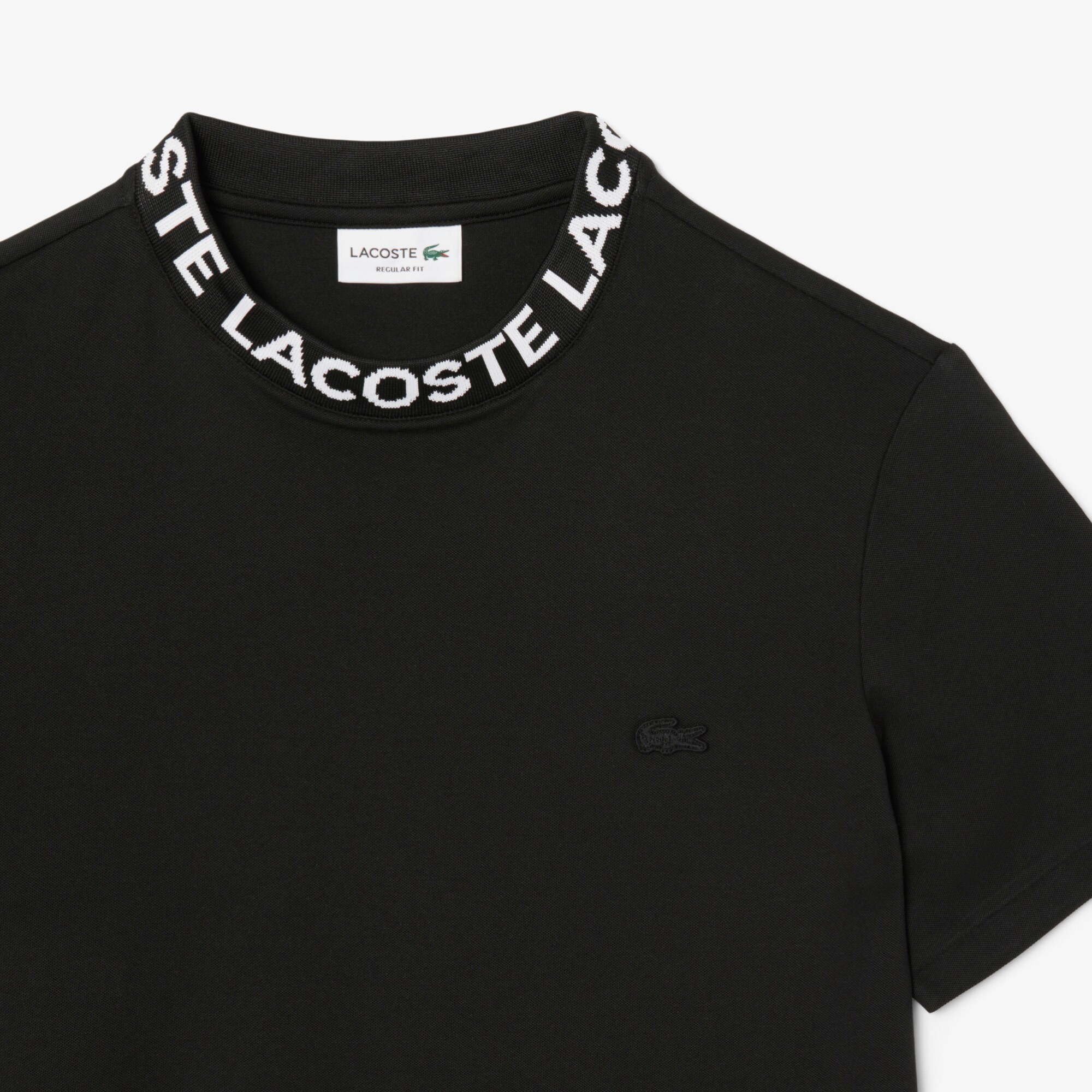 Regular Fit Jacquard Neck Stretch T-Shirt image number 4