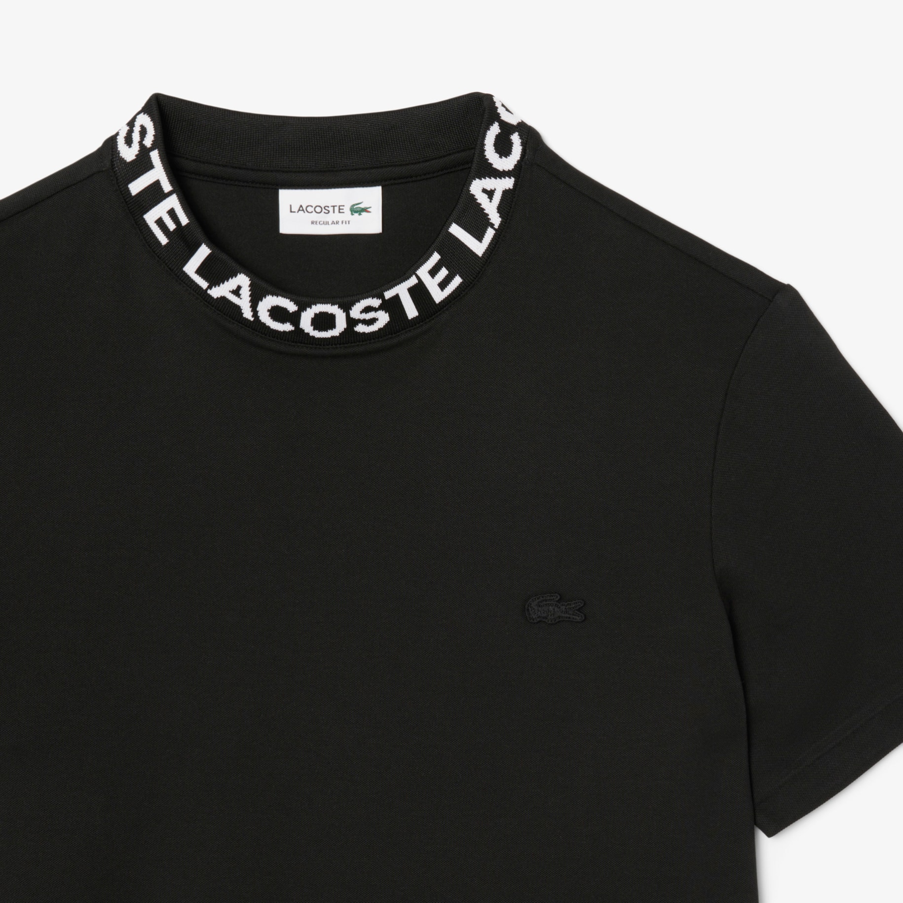 Regular Fit Jacquard Neck Stretch T-Shirt image number 4