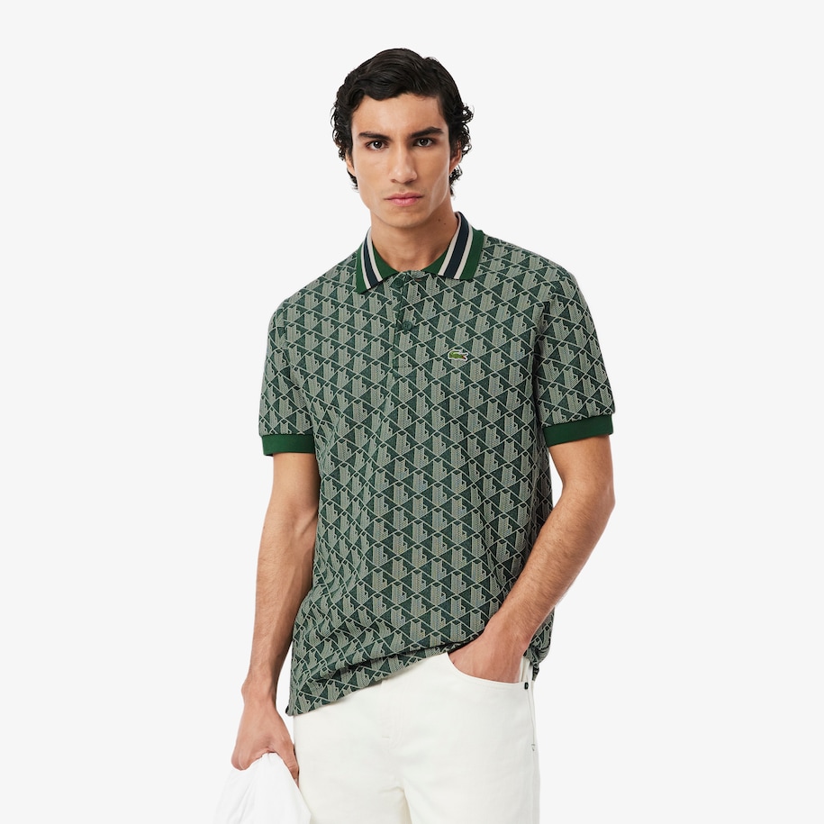 Classic Fit Monogram Jacquard Polo Shirt image number 0