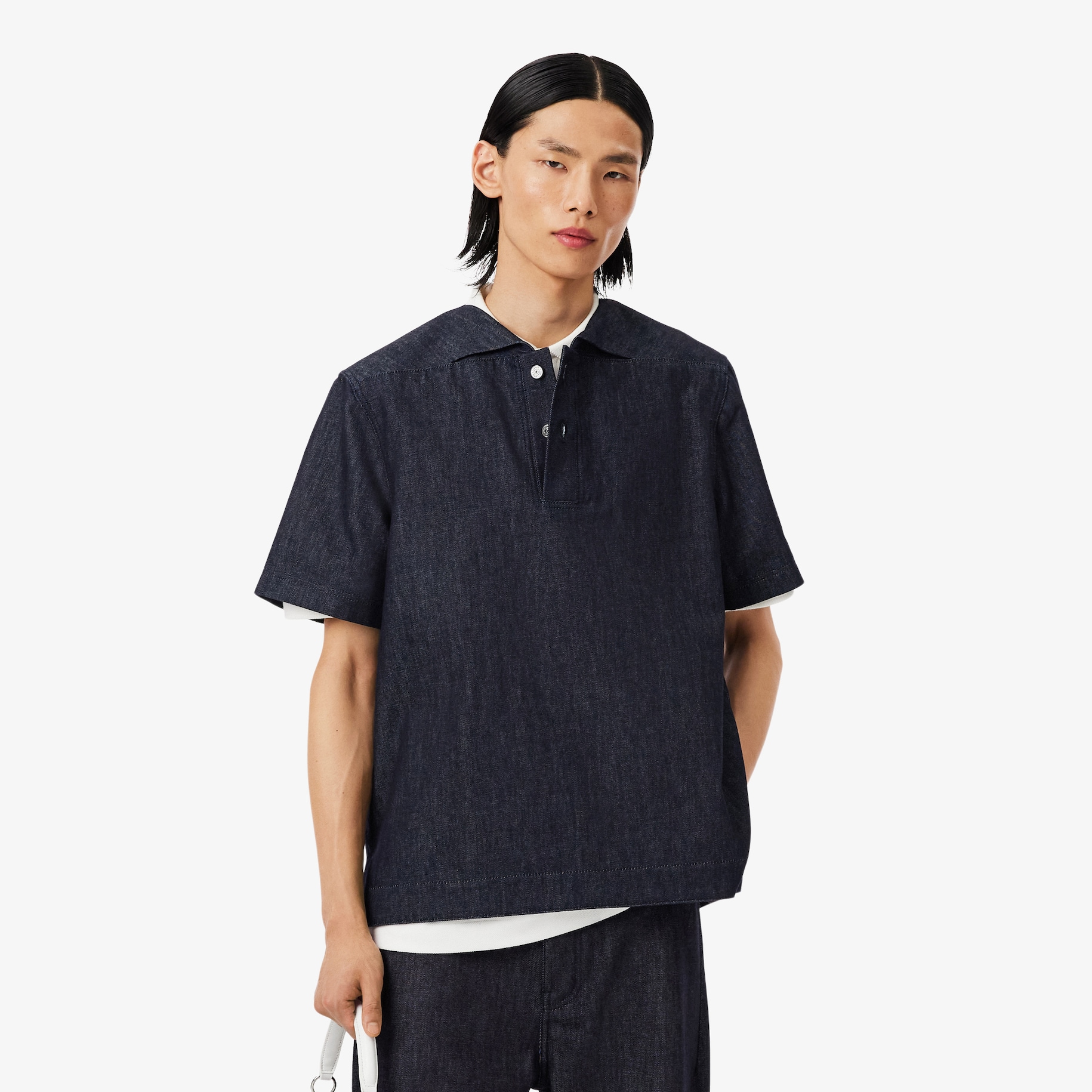 Kaos Polo Denim Loose Fit Runway image number 0