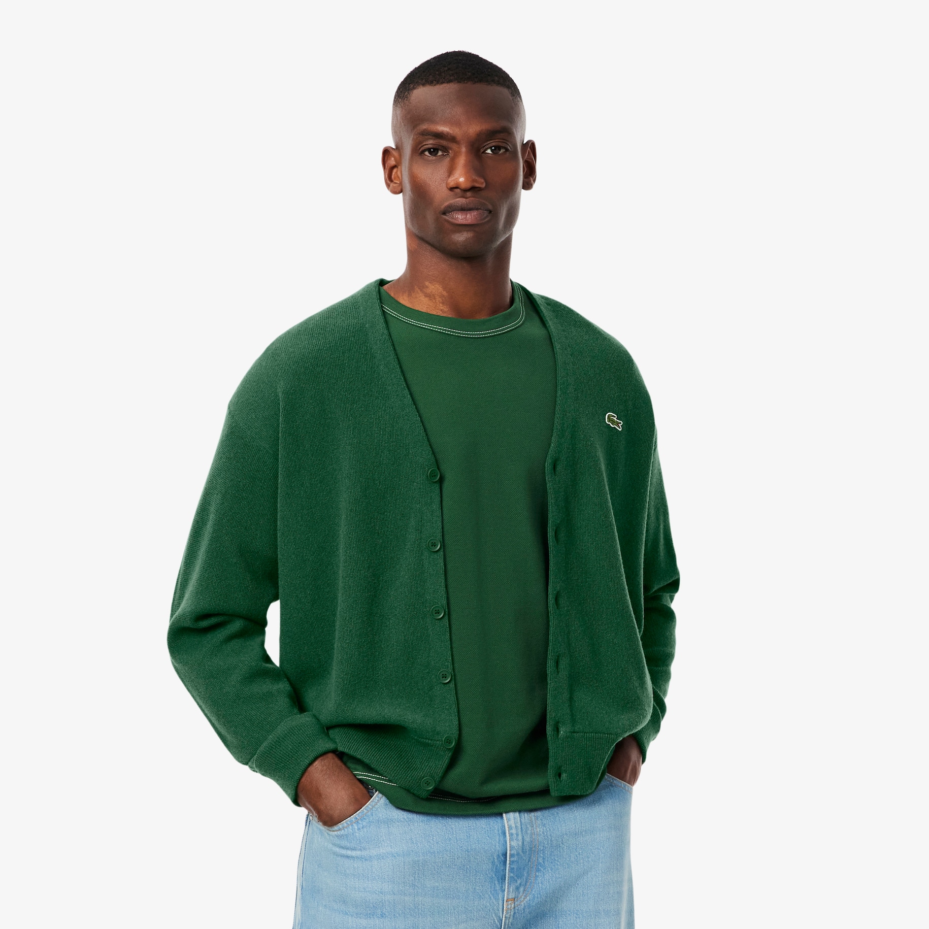 Relaxed Fit Carded Wool Cardigan image number 0