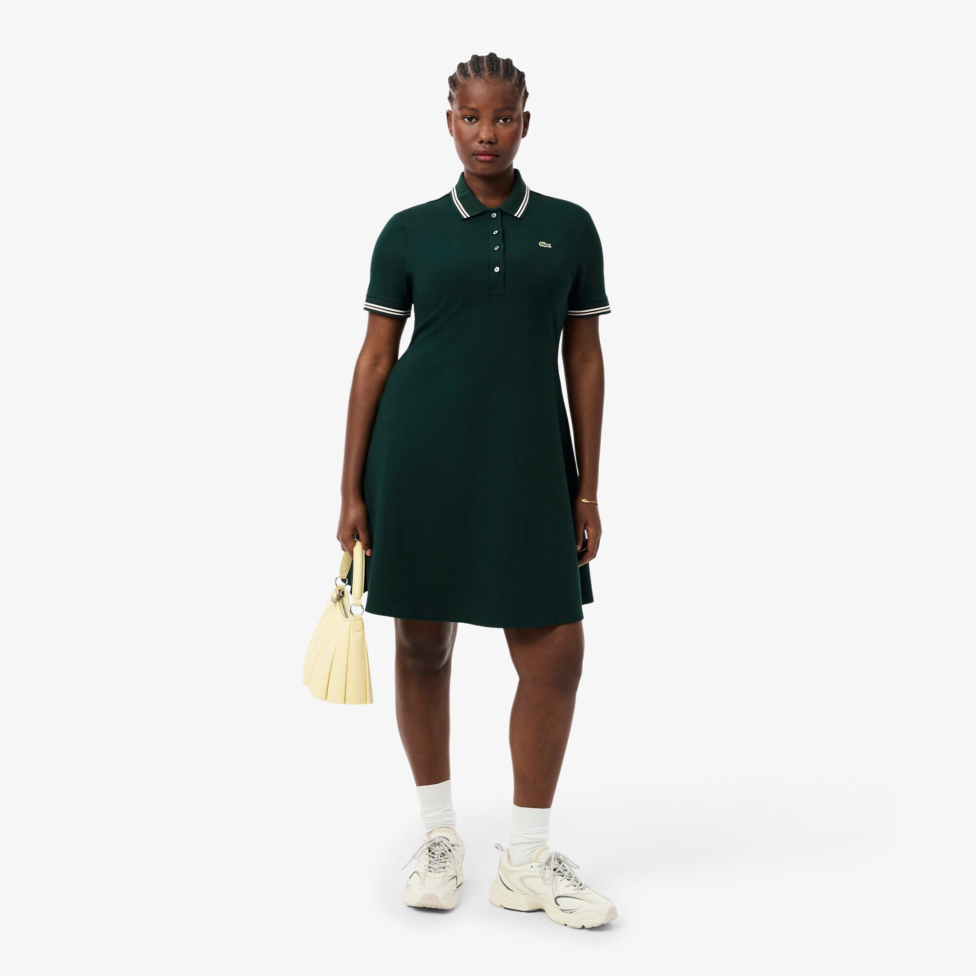 Stretch Polo Collar Skater Dress image number 6