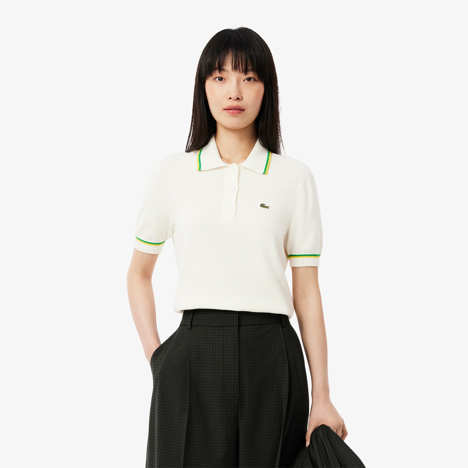 Cropped 3D Seamless Stretch Cotton Polo Shirt image number 0