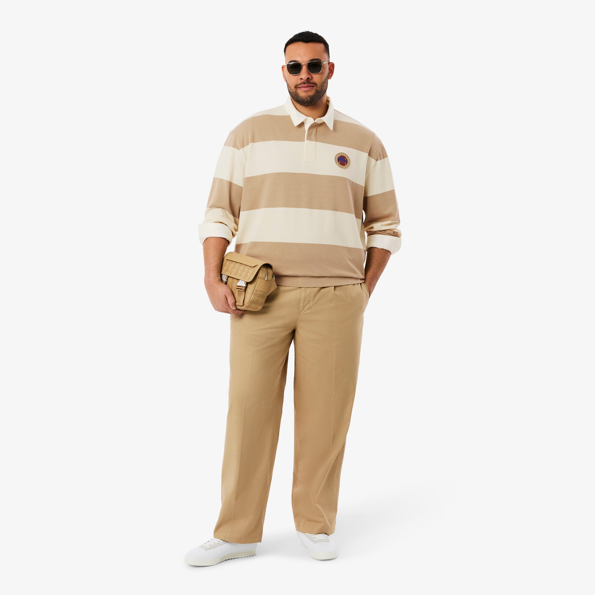 Relaxed Fit Striped Rugby Polo Shirt image number 9
