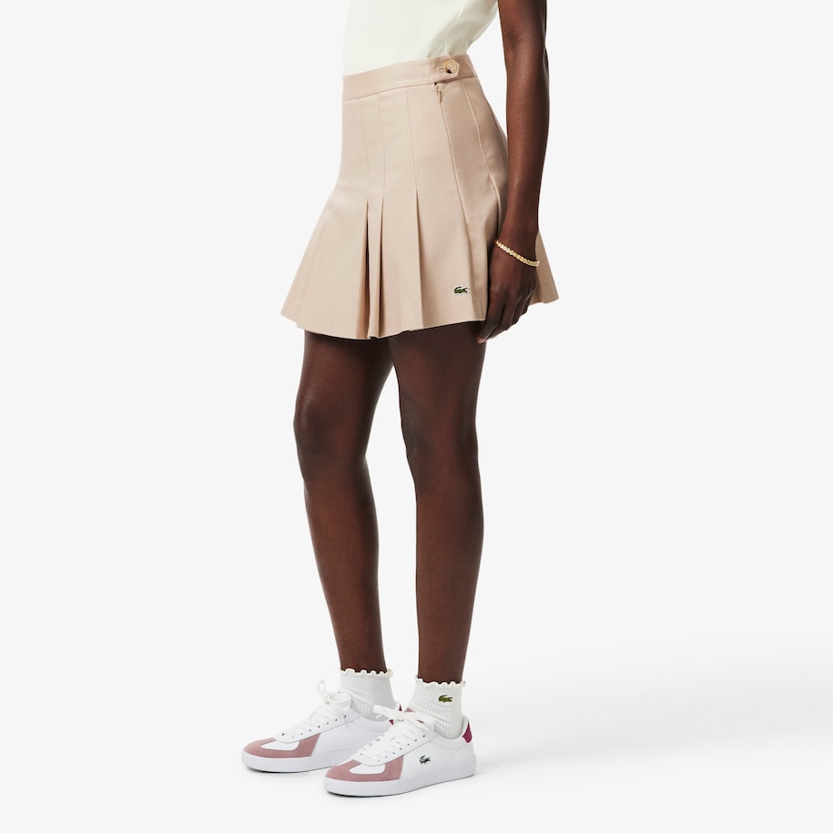 Short Stretch Cotton Pleated Skirt image number 1