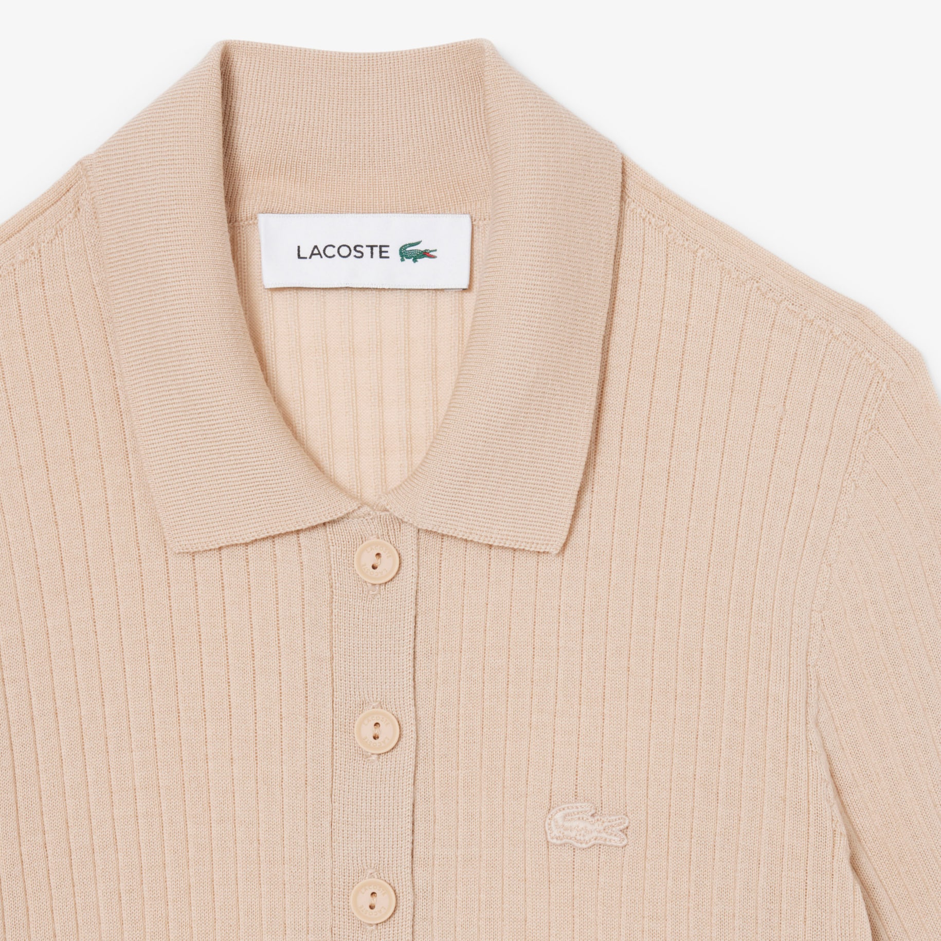 Sweater 3D Rib Knit Merino Wool Kerah Polo image number 4