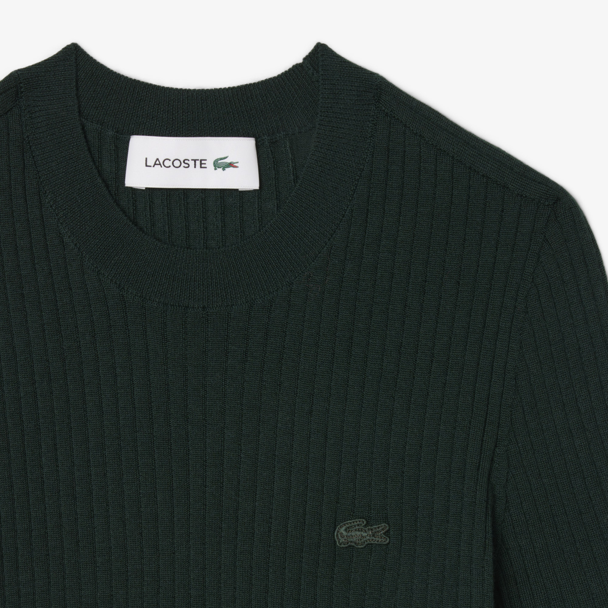 Short Sleeved Merino Wool Rib Knit Sweater image number 4