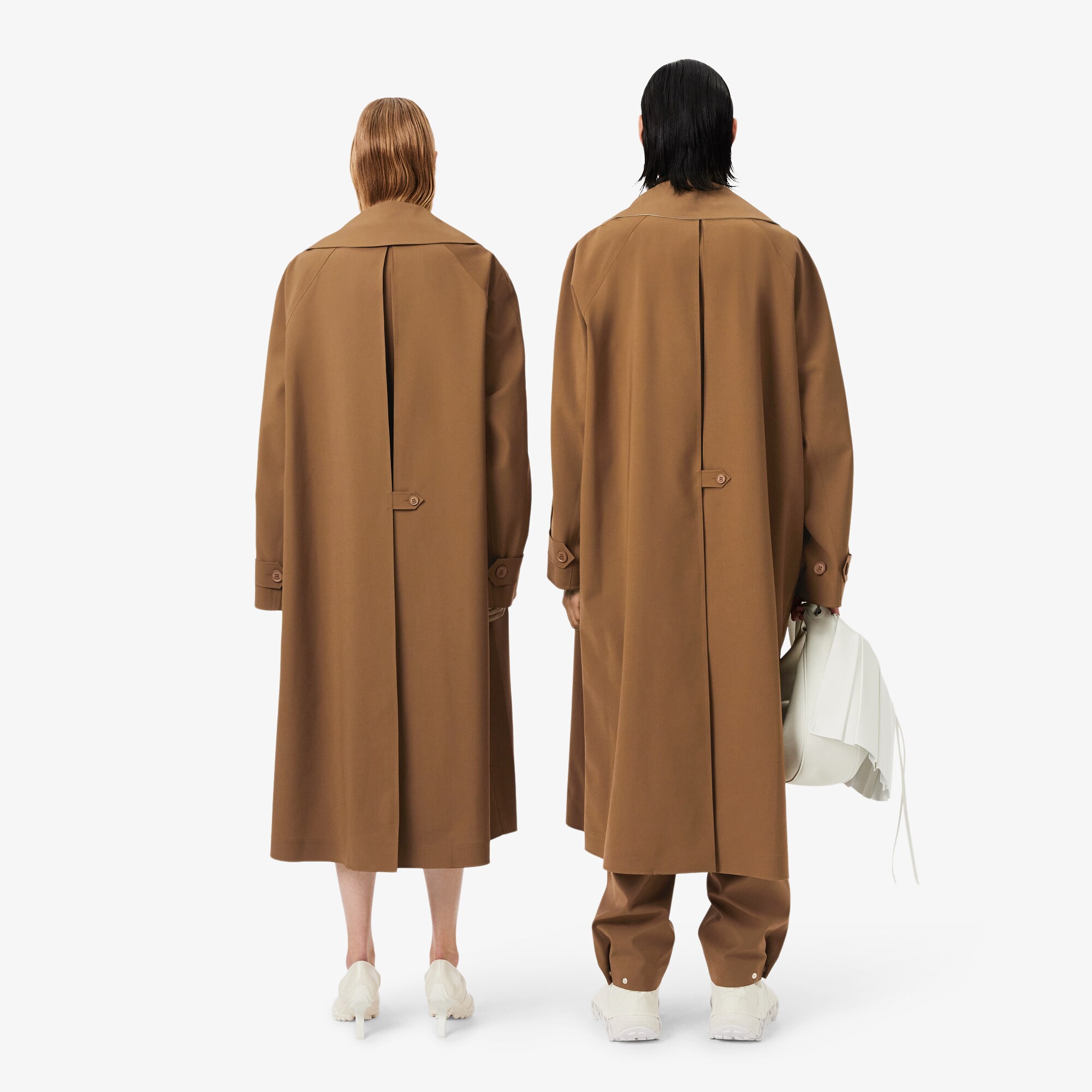 Mantel Trench Campuran Wol Runway image number 2