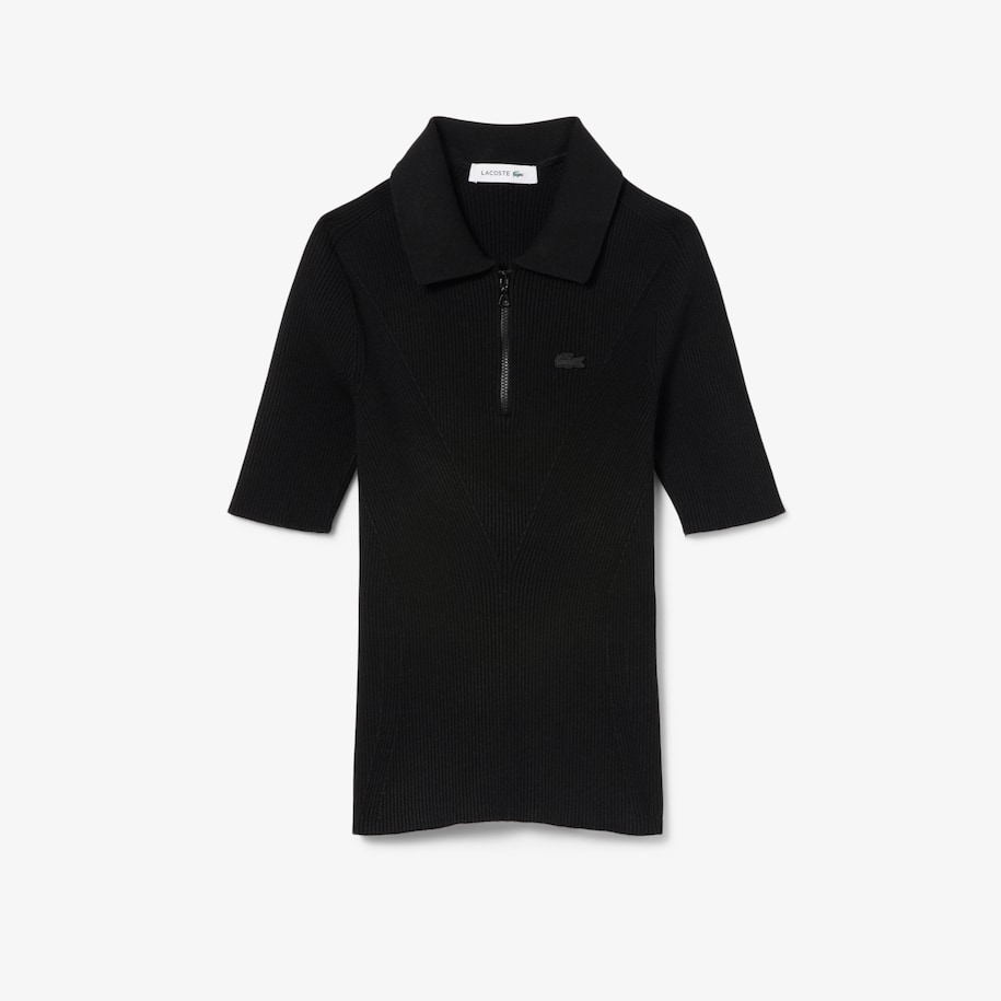 3D Ribbed Knit Polo Shirt image number 3