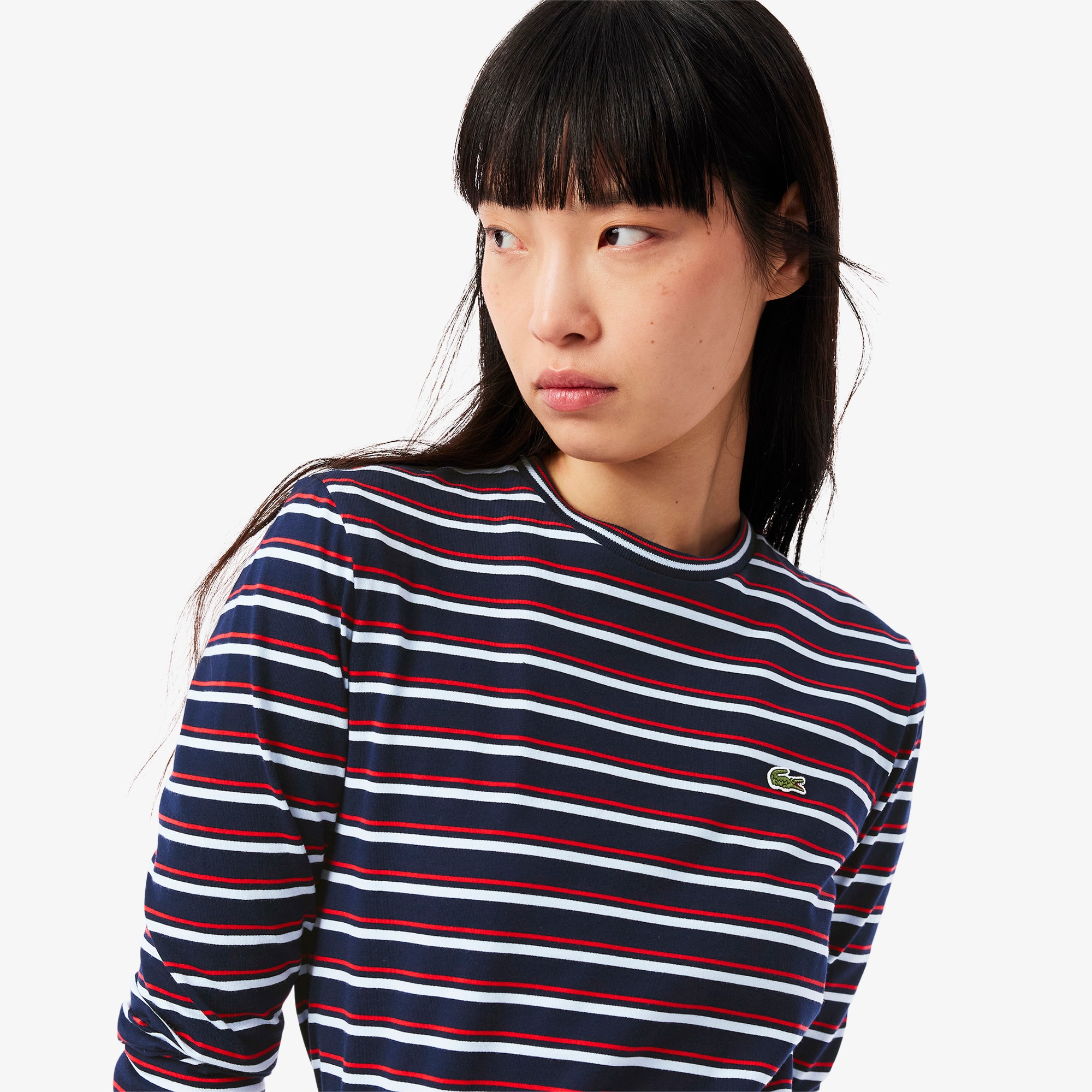 Long Sleeved Striped Cotton T-Shirt image number 1
