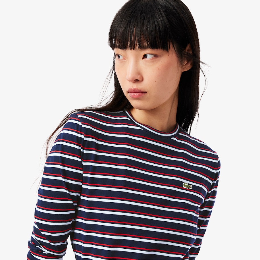 Long Sleeved Striped Cotton T-Shirt image number 1