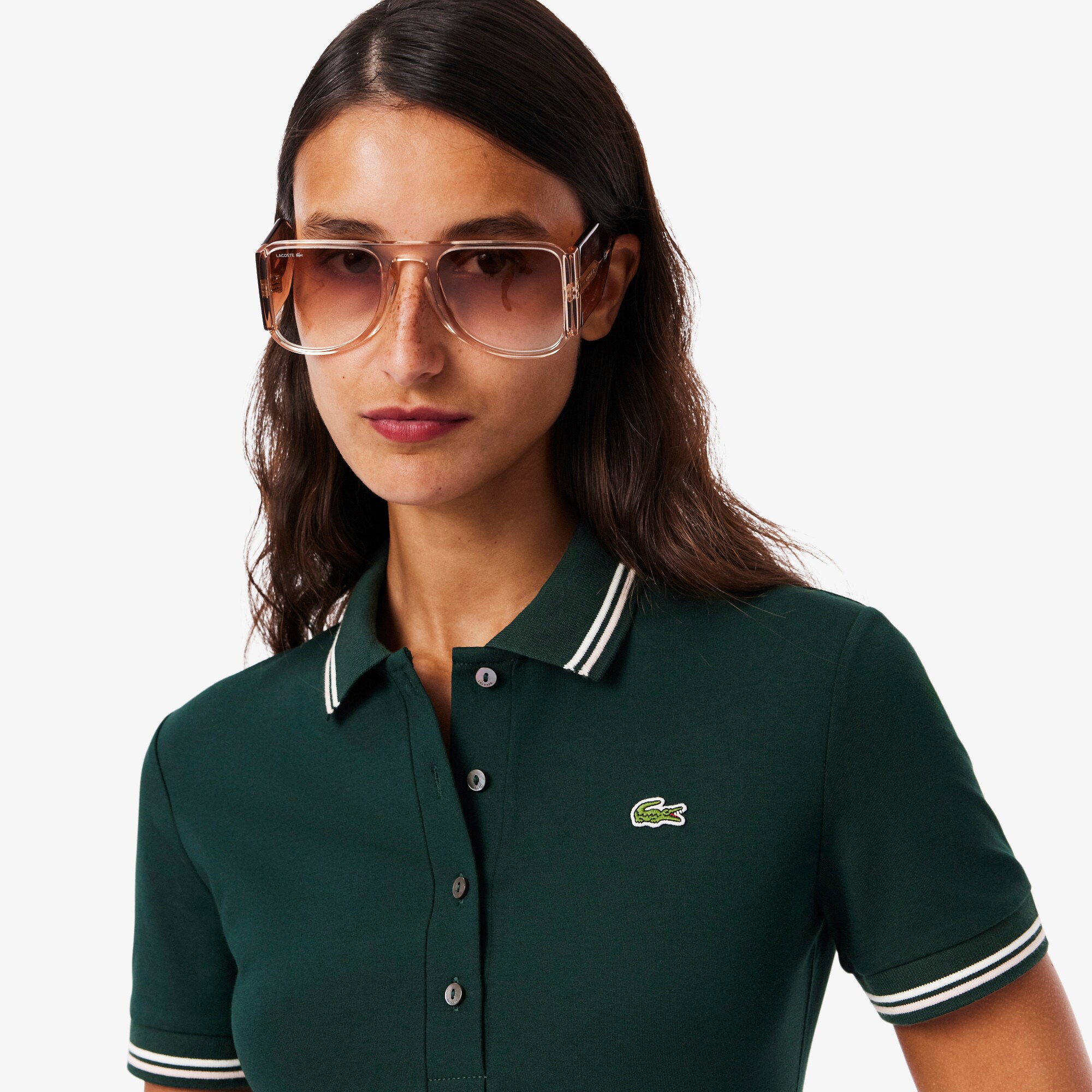 Stretch Polo Collar Skater Dress image number 1