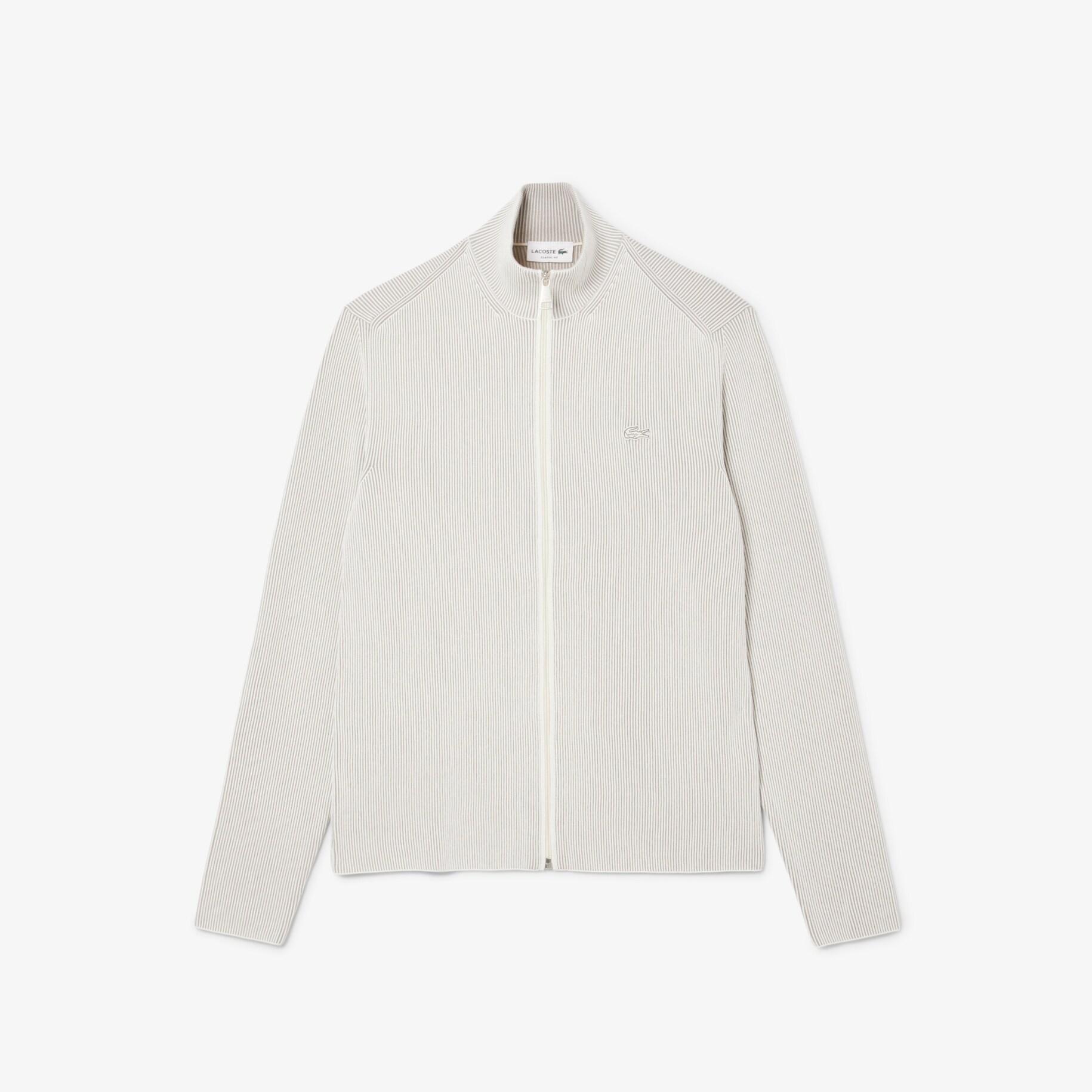 Zipped Cotton Rib Sweater image number 3