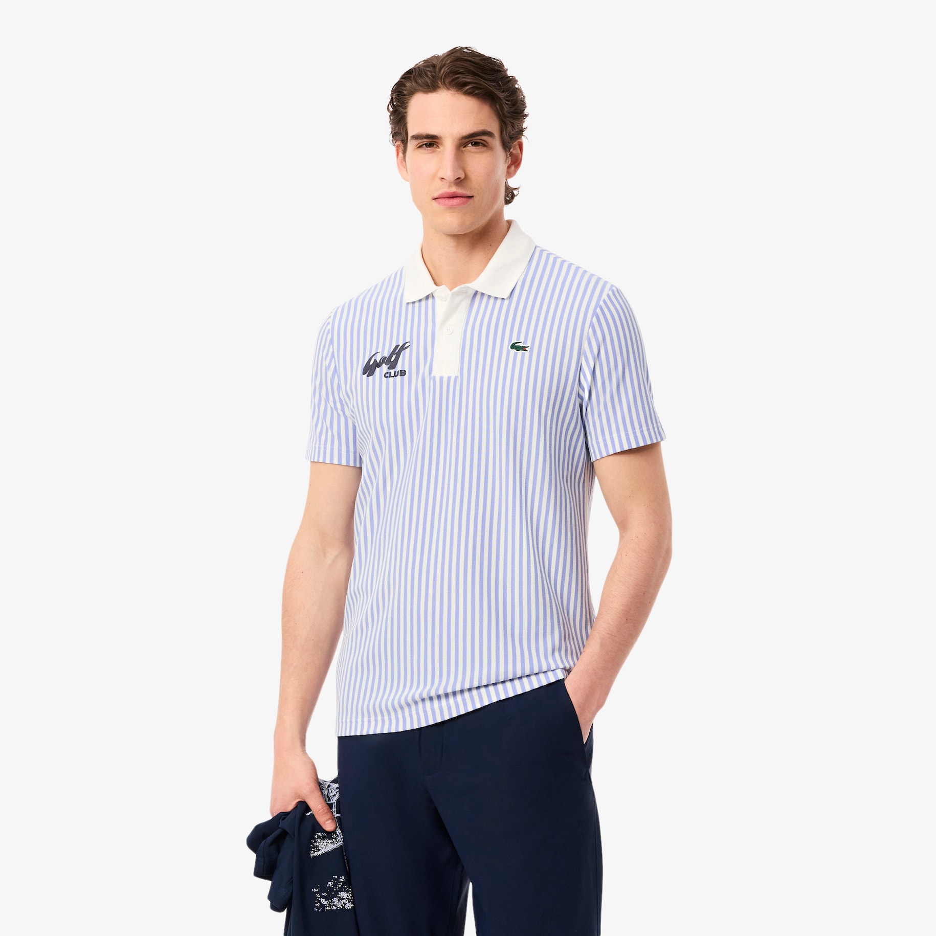 Heat Regulating Striped Golf Polo Shirt image number 0