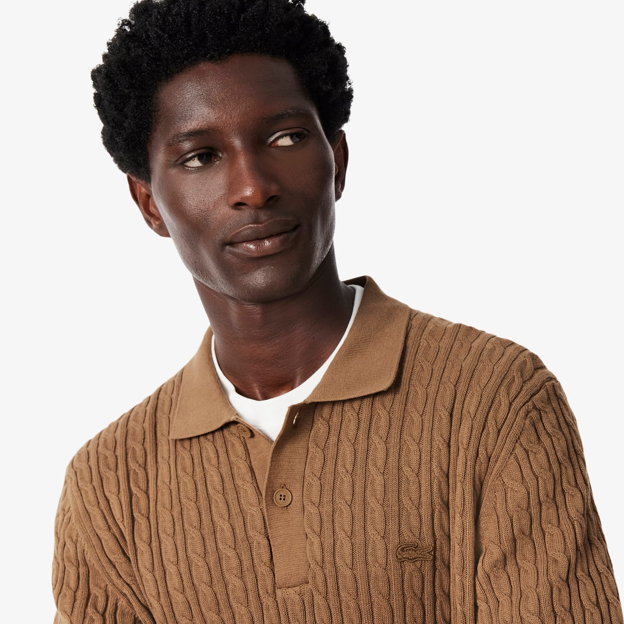 Kaos Polo Classic Fit Cable Knit Katun image number 1