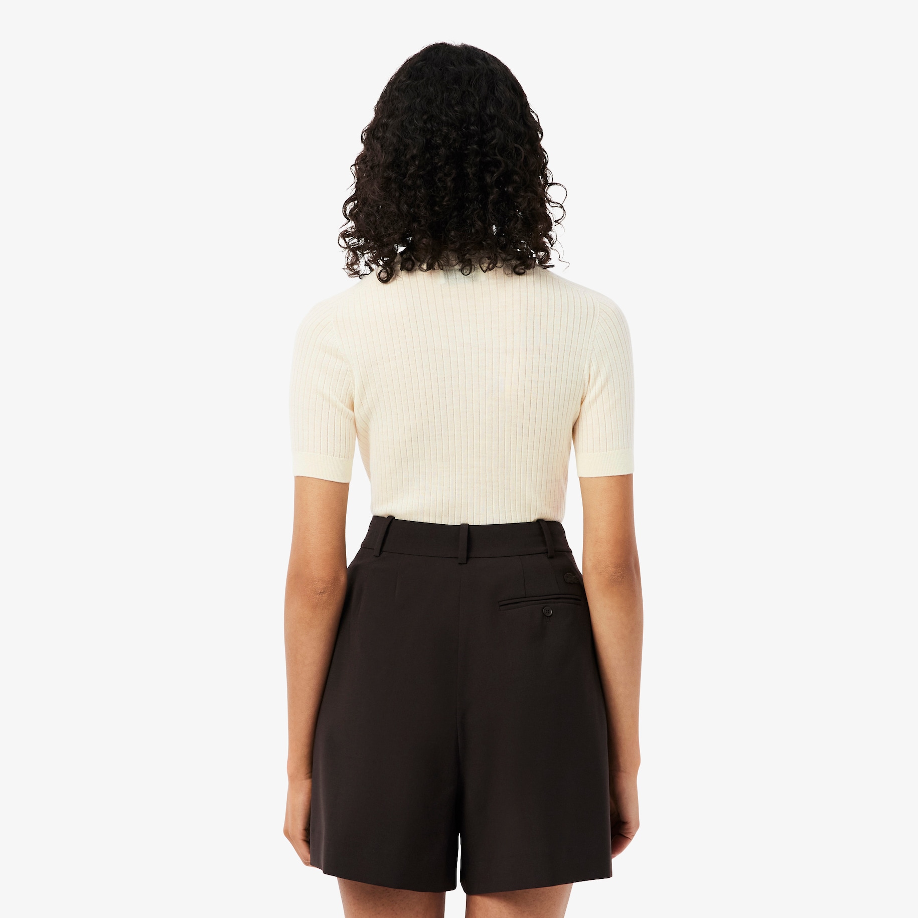 Sweater Merino Wool Rib Knit Lengan Pendek image number 2