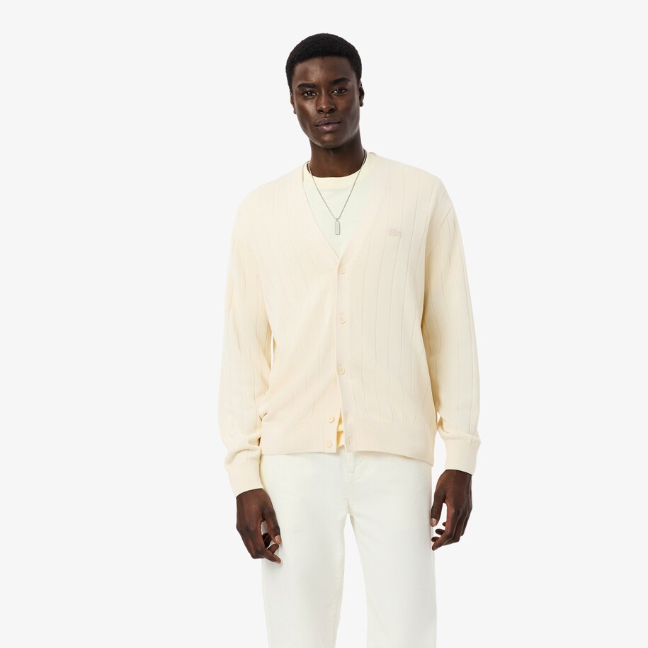 Cardigan Pria Rib Knit Katun Blend image number 0