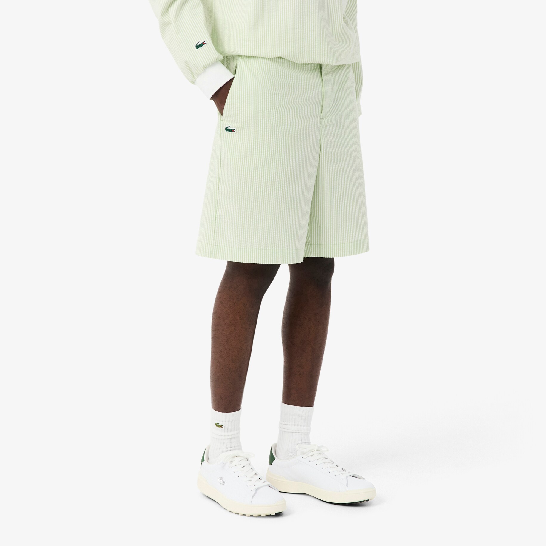 Celana Pendek Golf Bermuda relaxed Fit Ultra Dry Striped image number 1