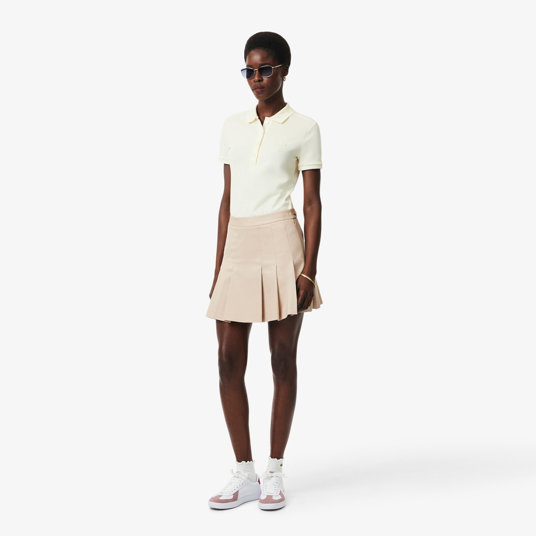 Short Stretch Cotton Pleated Skirt image number 0