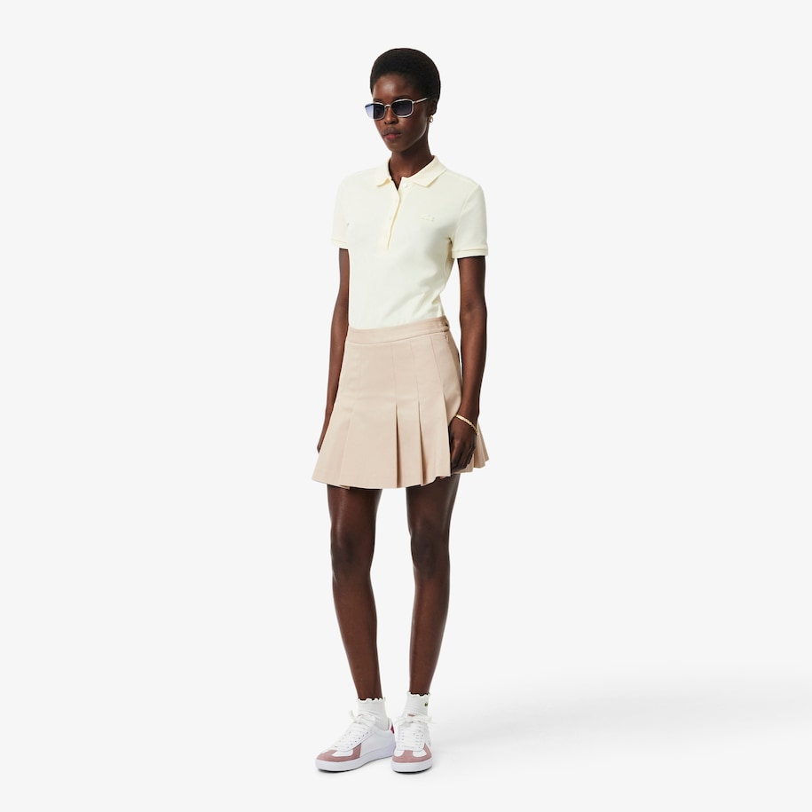 Short Stretch Cotton Pleated Skirt image number 0