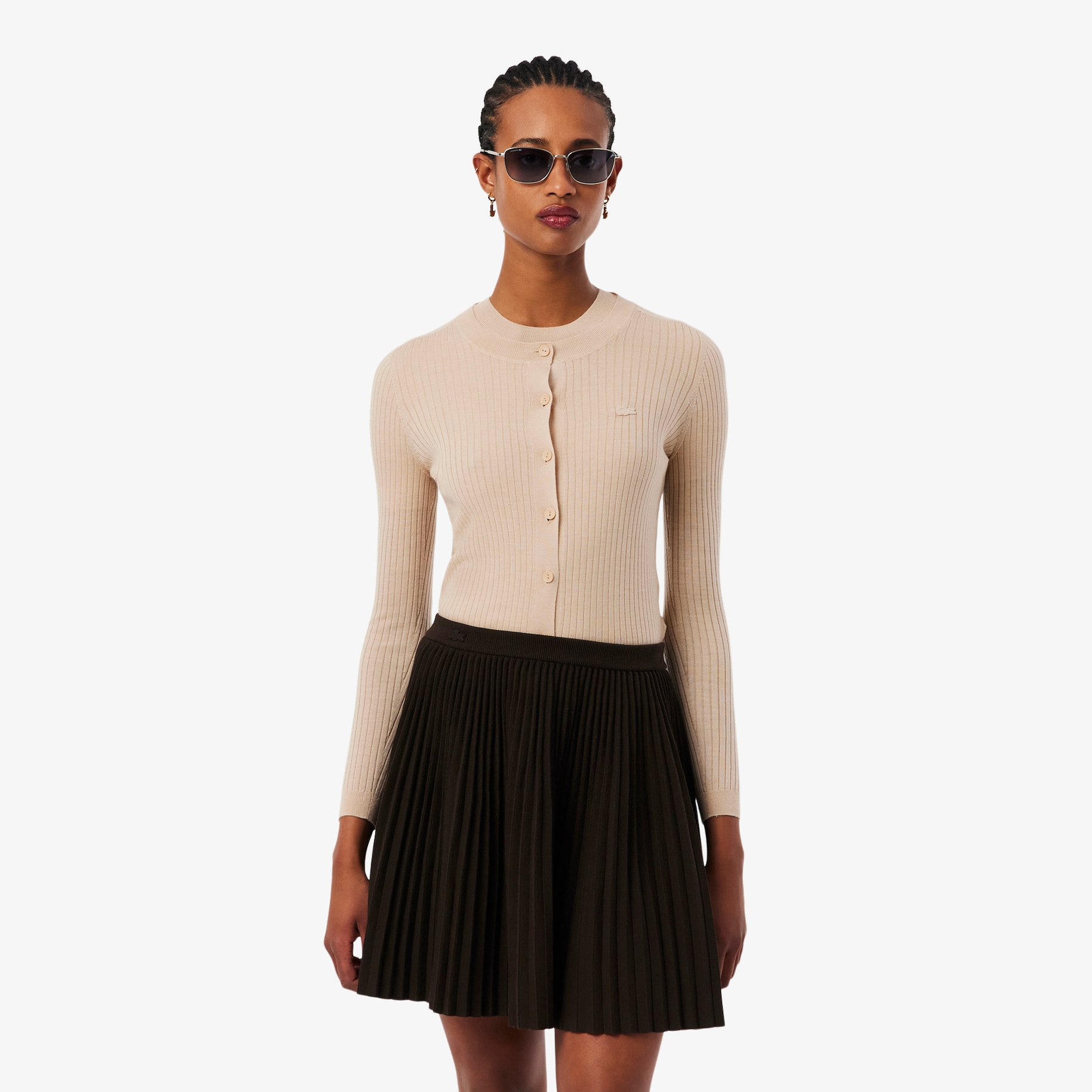 Rib Knit Merino Wool Cardigan image number 0