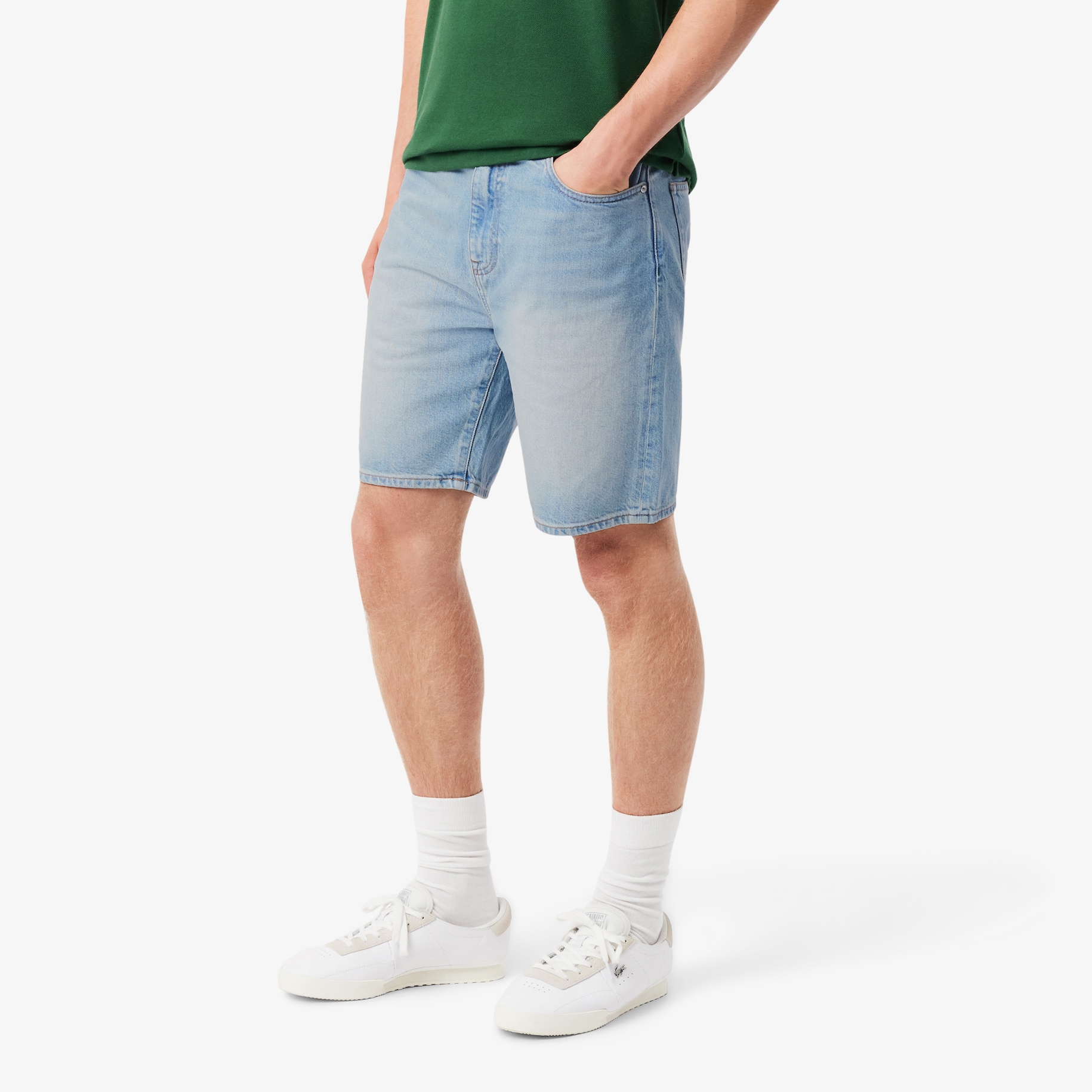 Straight Fit Denim Bermuda Shorts image number 1