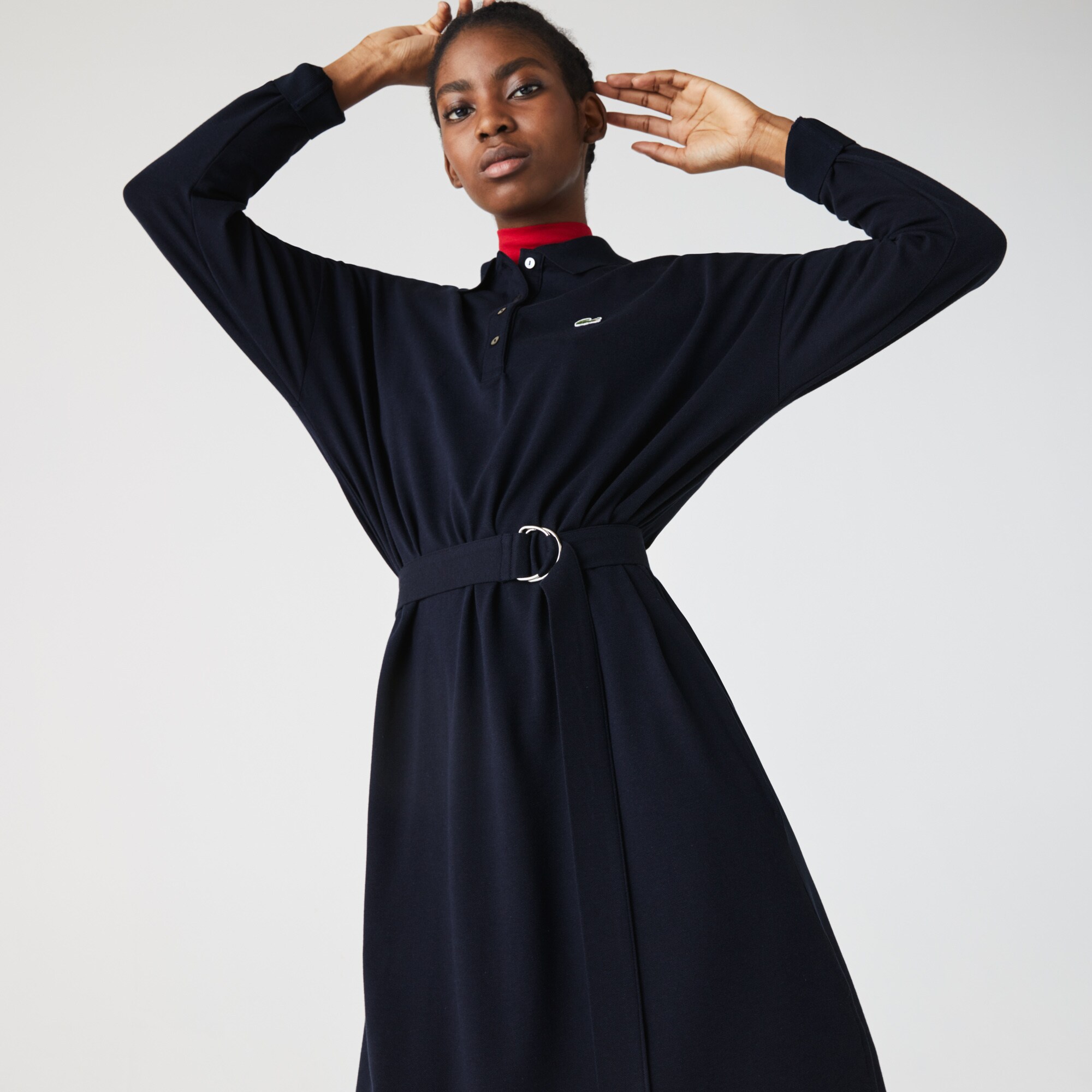 Women's Straight Flowy Piqué Polo Dress