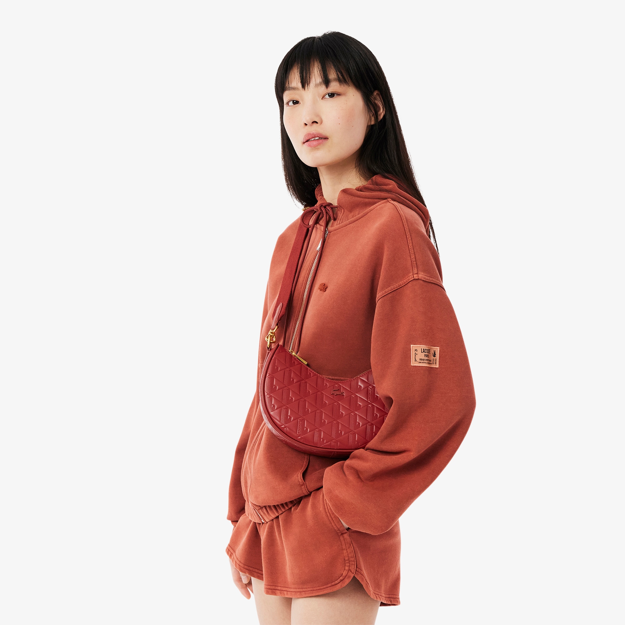 Maheki Embossed Leather Half Moon Purse image number 6