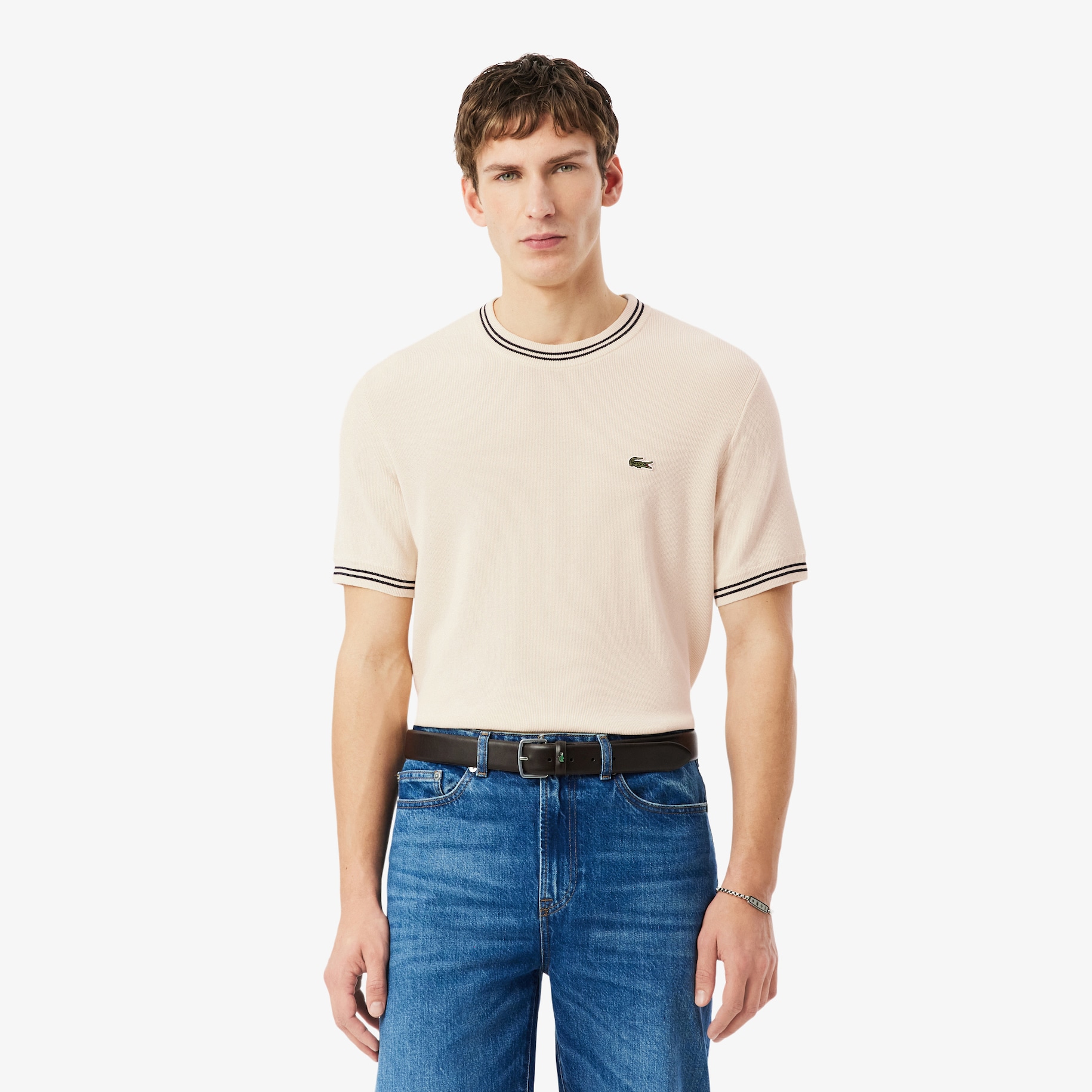 Classic Fit Stripe Detail Knit T-Shirt image number 0