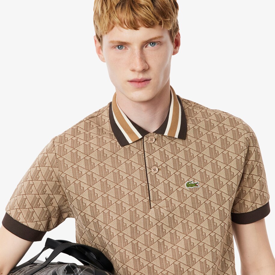 Classic Fit Monogram Jacquard Polo Shirt image number 1