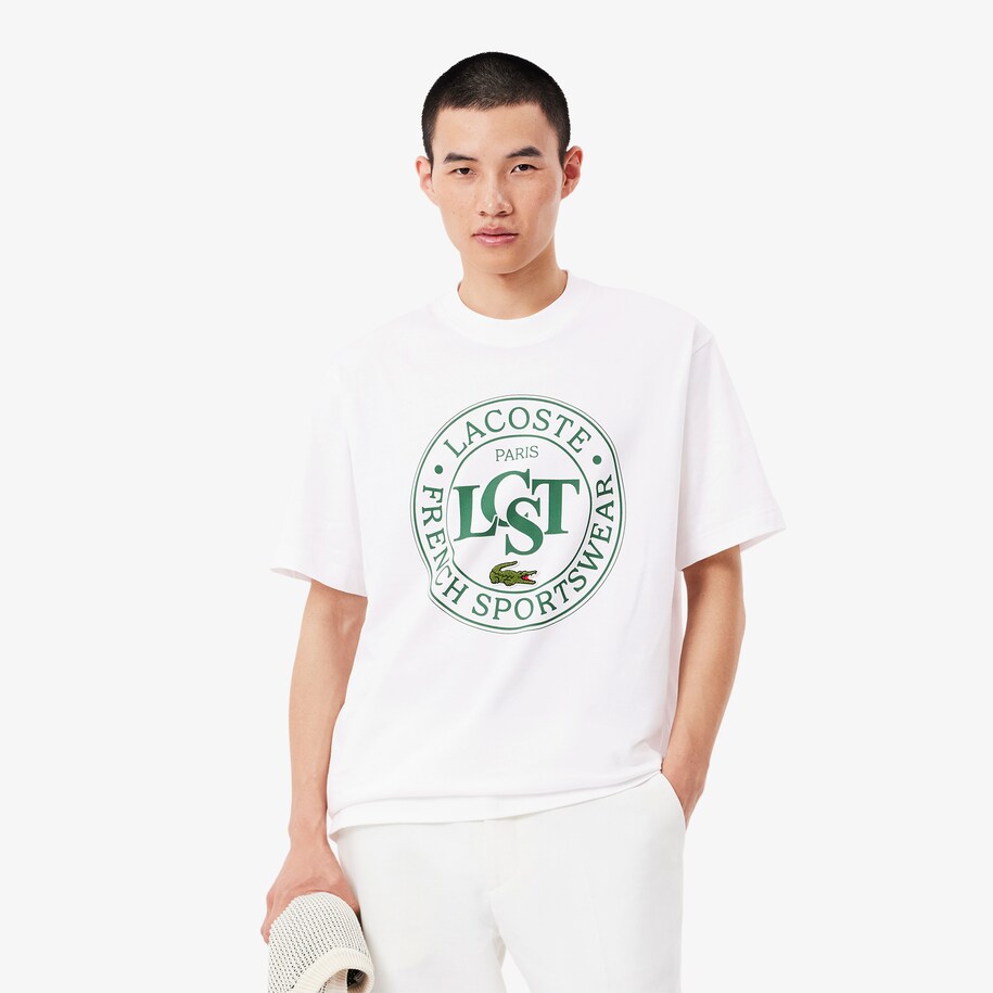 Kaos Katun Tebal Bermotif Loose Fit image number 0