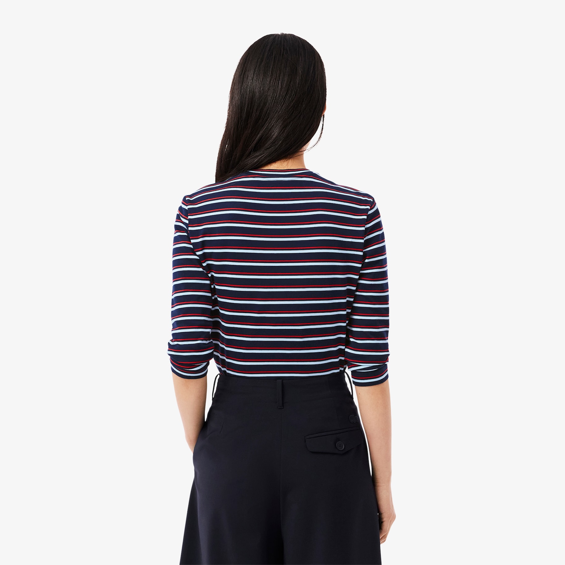 Long Sleeved Striped Cotton T-Shirt image number 2