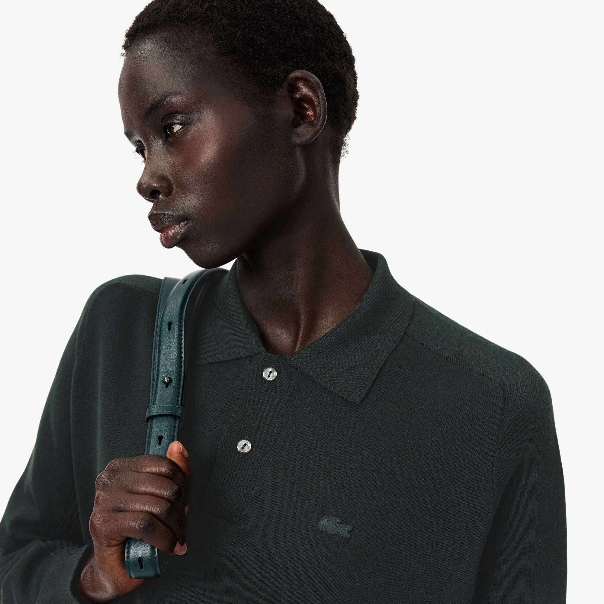 Sweater Kerah Polo Campuran Wol Runway image number 1