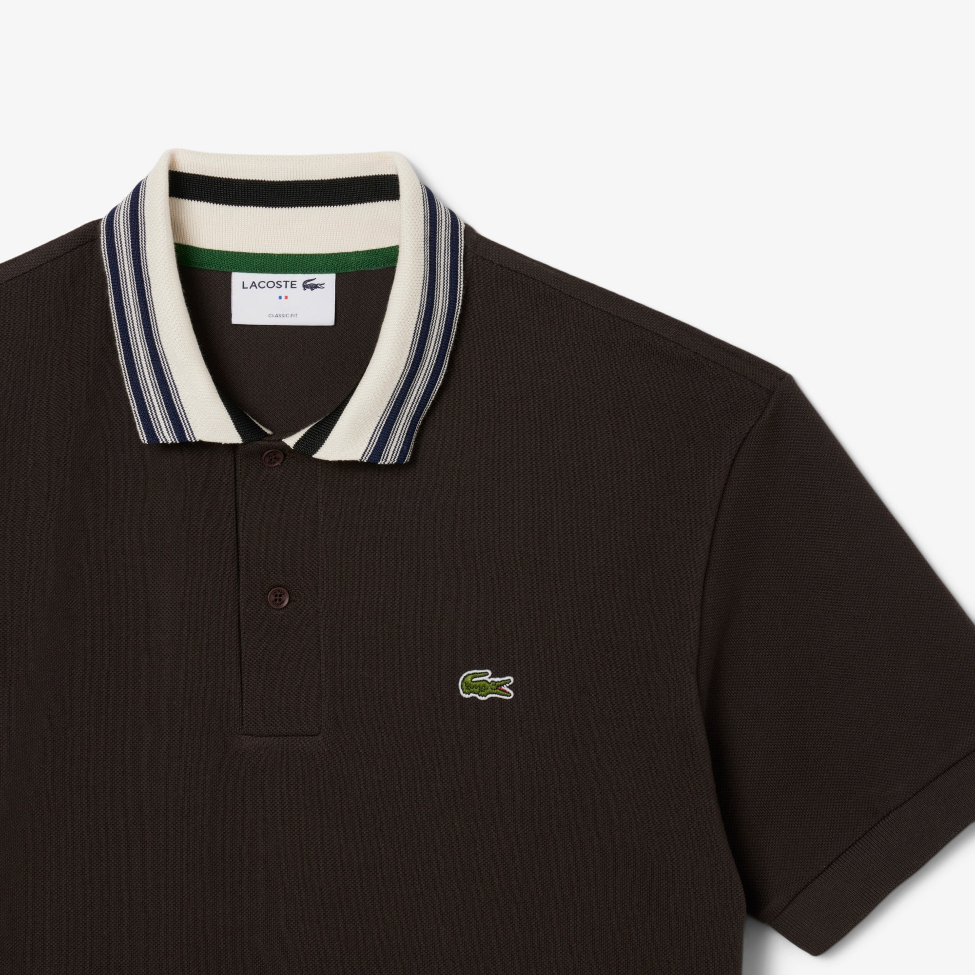 French Made Classic Fit Stripe Collar Polo Shirt image number 4