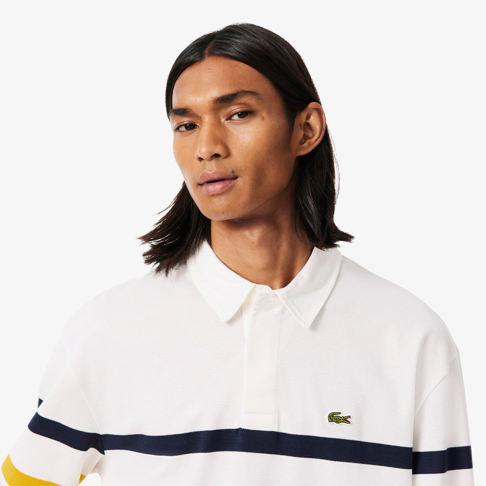 Kaos Polo Striped Piqu&eacute; Rugby Relaxed Fit image number 1
