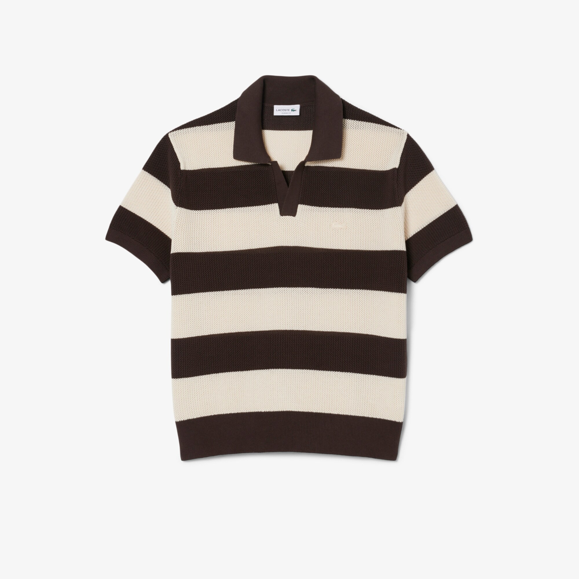 Sweater Pria Striped Lengan Pendek Kerah Polo image number 3