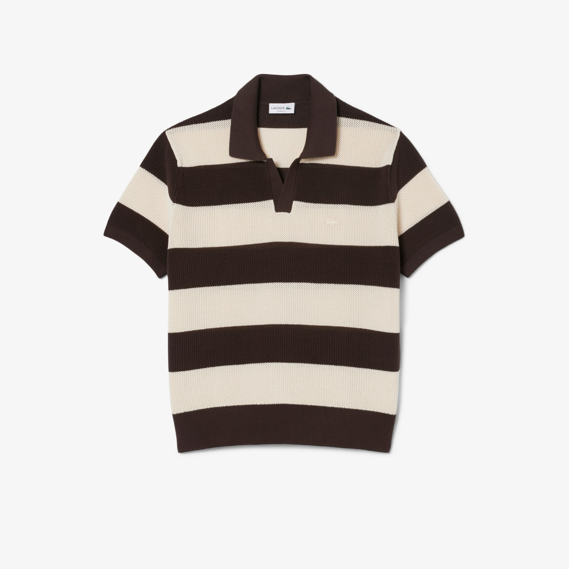 Sweater Pria Striped Lengan Pendek Kerah Polo image number 3